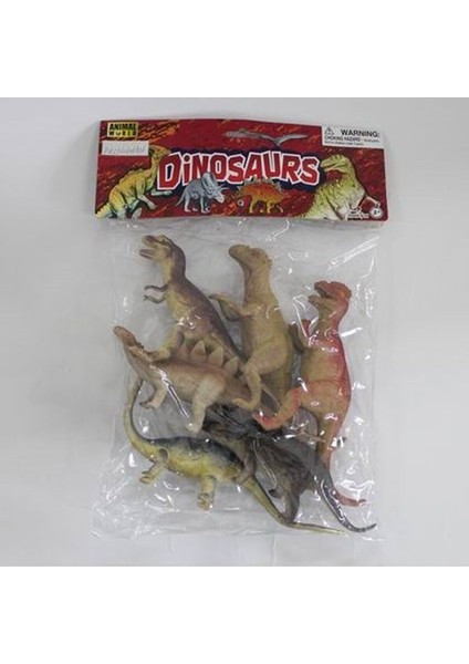 SH-9001-Vardem Poşetli 6Pcs 8 İnch Çiftlik Hayvan ve Dinozor Set