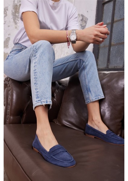 Vanessa Kadın Taba Leopar Siyah Garnılı Gercek Deri Babet