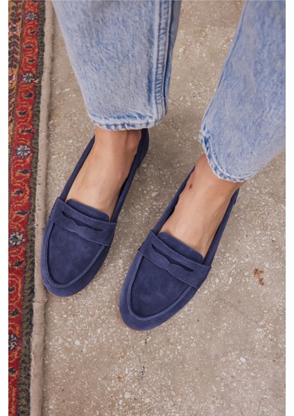 Vanessa Kadın Taba Leopar Siyah Garnılı Gercek Deri Babet