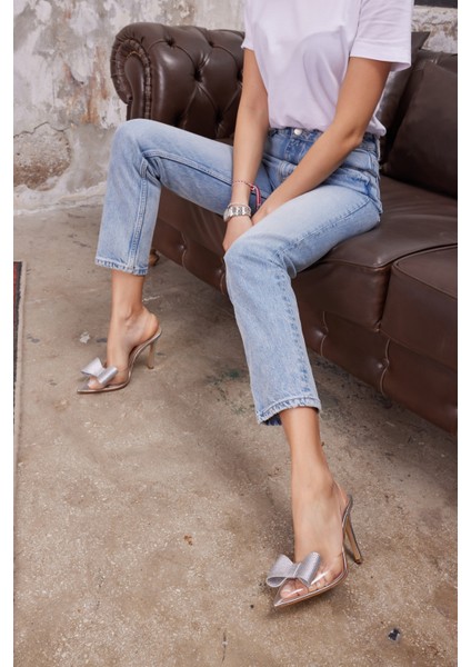 Faes Kadın Yeşil Seffaf Topuklu Ayakkabi modelleri