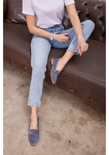 Vanessa Kadın Taba Leopar Siyah Garnılı Gercek Deri Babet modelleri