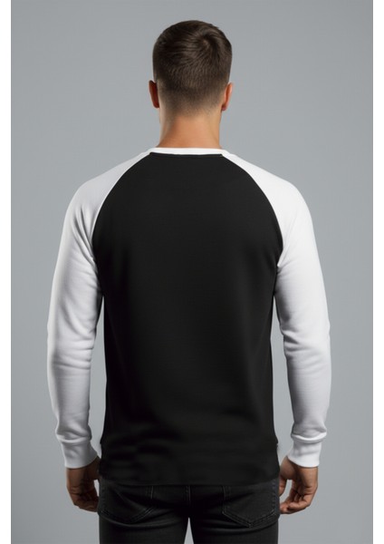 Erkek Siyah Fitilli Şardonlu Sweatshirt - Pamuklu, Likralı, Rahat Kalıp Sweatshirt 2601510 indirimleri