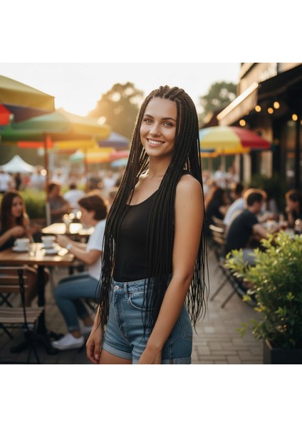 Afrika Örgüsü ve Rasta Için Sentetik Saç - Siyah