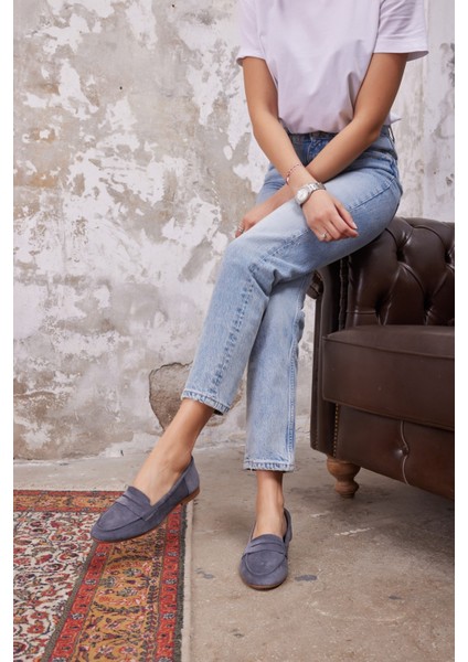 Vanessa Kadın Taba Leopar Siyah Garnılı Gercek Deri Babet