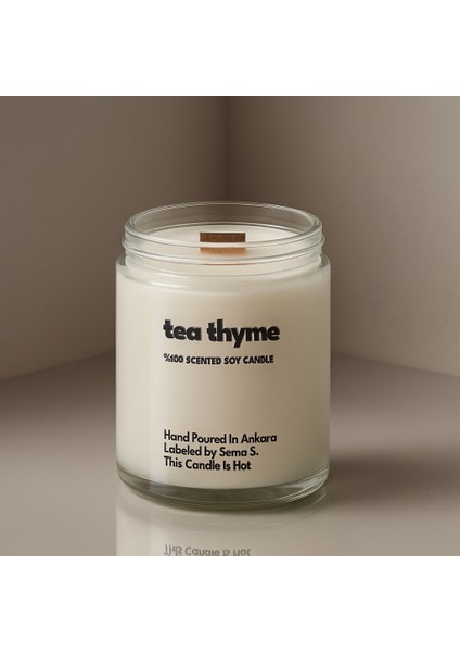 : Tea Thyme : Cam Kavanozda Kokulu %100 Soya Mum (Kekik, Siyah Çay, Bergamot) modelleri