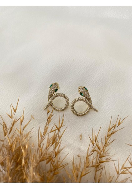 Yılan Figür Xupıng Çelik Küpe