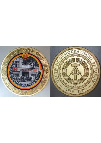 Doğu Almanya Madalyon 1949-1990 Renkli 33 mm Çil.