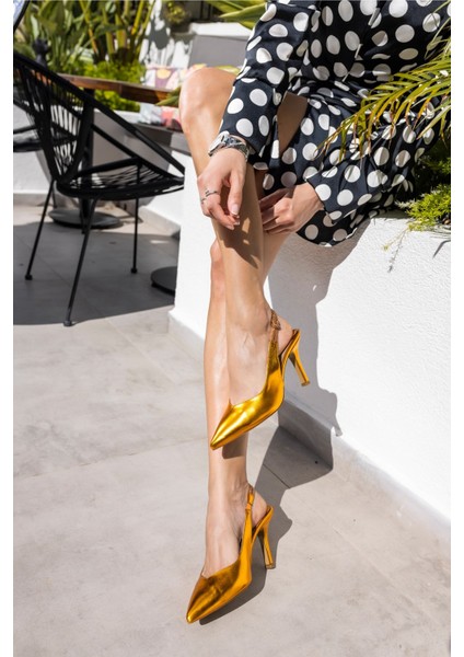 Penny Kadın Gumus Taş Detay Topuklu Ayakkabi modelleri