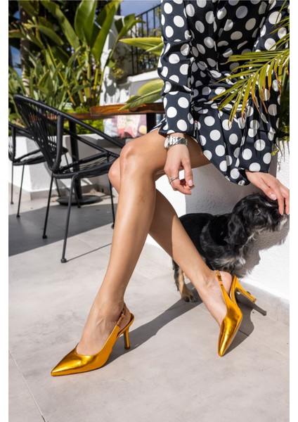 Penny Kadın Gumus Taş Detay Topuklu Ayakkabi fırsatları