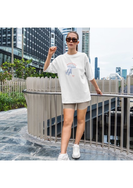 Sotto Il Sole Oversize Tişört - Beyaz fiyatları