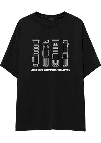 Star Wars Lightsaber Collection Oversize Tişört -Siyah