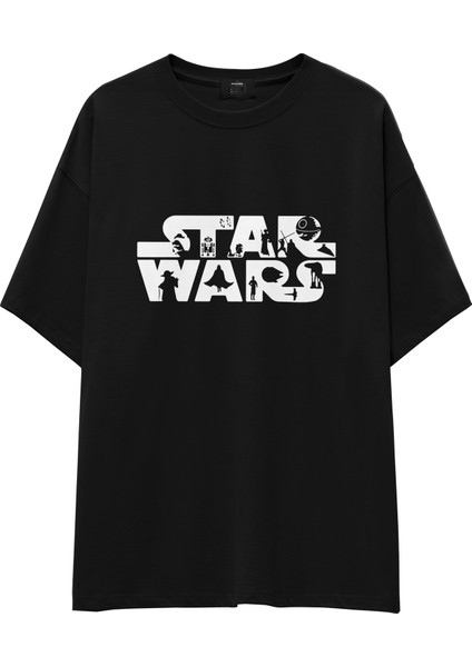 Star Wars Oversize Tişört - Siyah