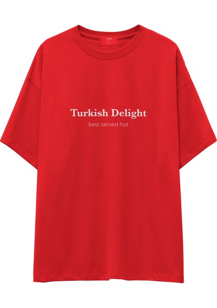 Turkish Delight Oversize Tişört - Kırmızı