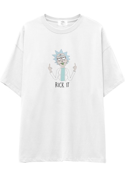 Rick It Oversize Tişört - Beyaz
