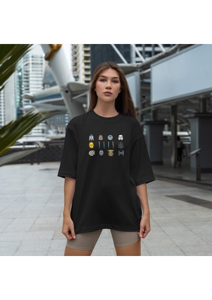 Star Wars Icons Oversize Tişört - Siyah fiyatları