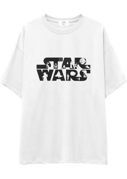Star Wars Oversize Tişört - Beyaz