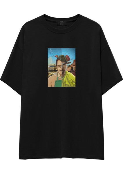 Walter White / Heisenberg Oversize Tişört - Siyah