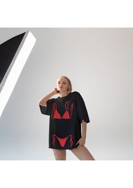 Red Bikini Oversize Tişört - Siyah modelleri