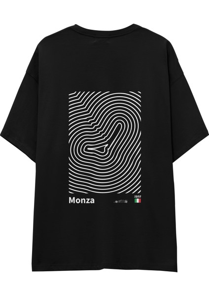 Monza Circuit Artwork Oversize Tişört - Siyah fiyatları