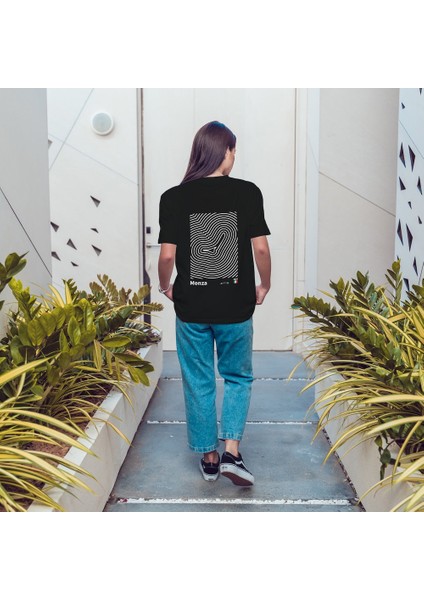Monza Circuit Artwork Oversize Tişört - Siyah fırsatları