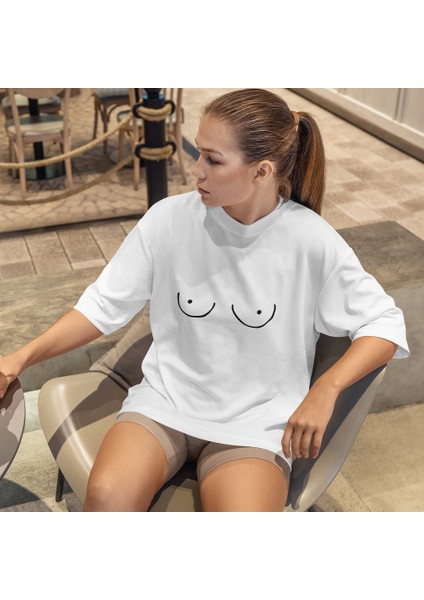 Uncensored Oversize Tişört - Beyaz fiyatları