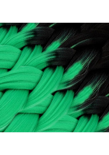 Afrika Örgüsü ve Rasta Için Sentetik Ombreli Saç - Siyah / Zümrüt Yeşili modelleri