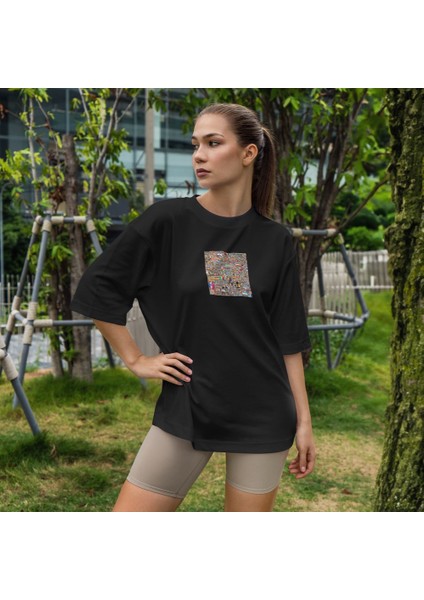 Reddit Place Oversize Tişört - Siyah fiyatları