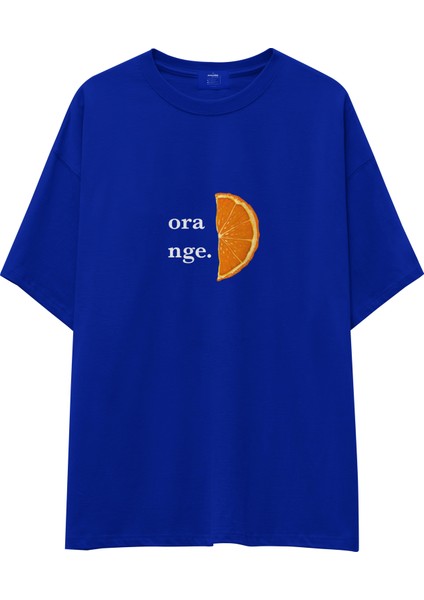 Orange Oversize Tişört - Mavi