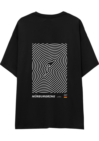 Nürburgring Artwork Oversize Tişört - Siyah fiyatları