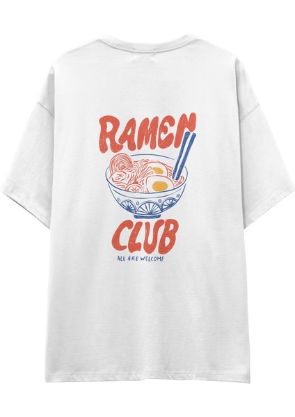 Ramen Bowl Club Oversize Tişört - Beyaz
