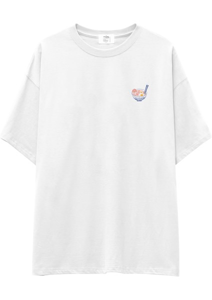 Ramen Bowl Club Oversize Tişört - Beyaz fiyatları