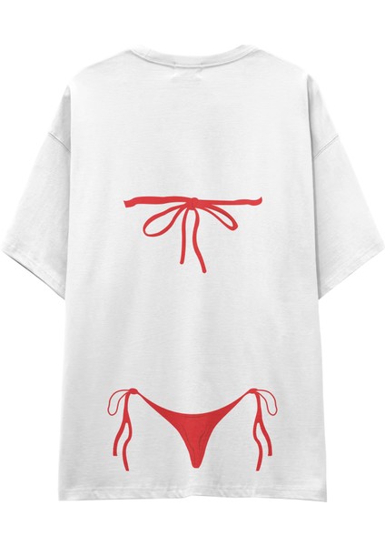Red Bikini Oversize Tişört - Beyaz fiyatları