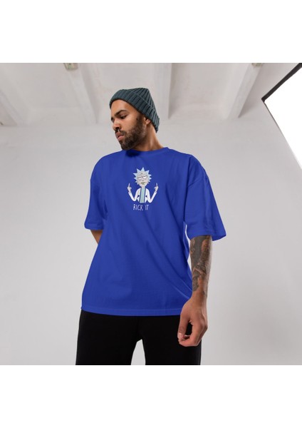 Rick It Oversize Tişört - Mavi fiyatları