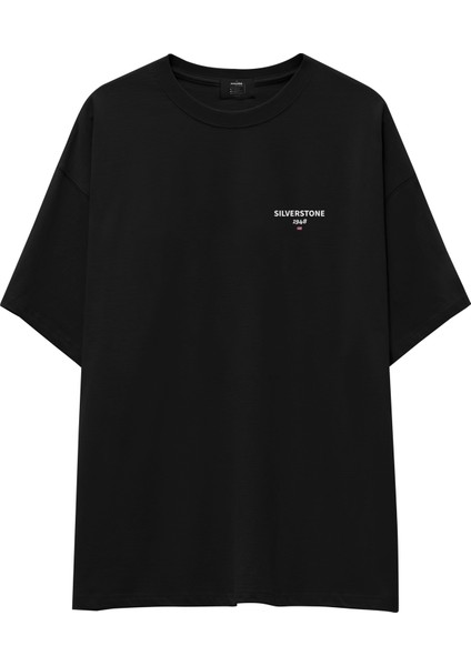 Silverstone Circuit Artwork Oversize Tişört - Siyah fiyatları