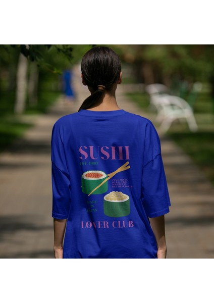 Roll With It Oversize Tişört - Mavi fırsatları