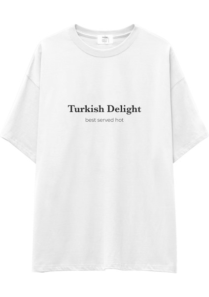 Turkish Delight Oversize Tişört - Beyaz