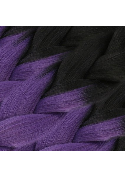 Afrika Örgüsü ve Rasta Için Sentetik Ombreli Saç - Siyah / Küllü Mor modelleri