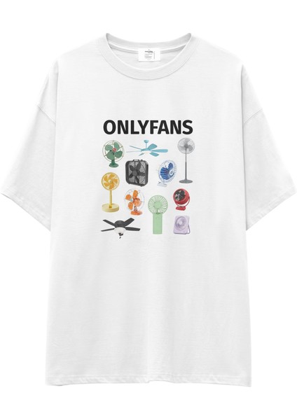 Onlyfans Oversize Tişört - Beyaz