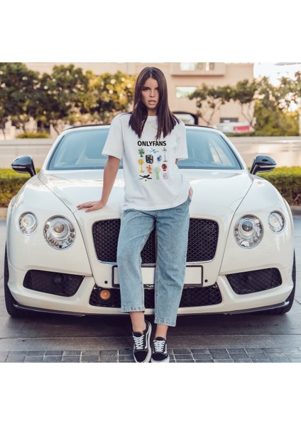 Onlyfans Oversize Tişört - Beyaz fiyatları