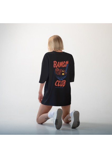 Ramen Bowl Club Oversize Tişört - Siyah fırsatları