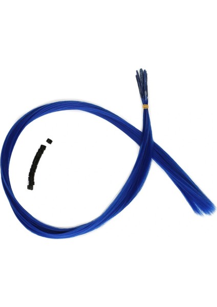 Renkli Sentetik Boncuk Kaynaklık Saç + Takım Aparatı - Koyu Mavi - 10 Adet fiyatları