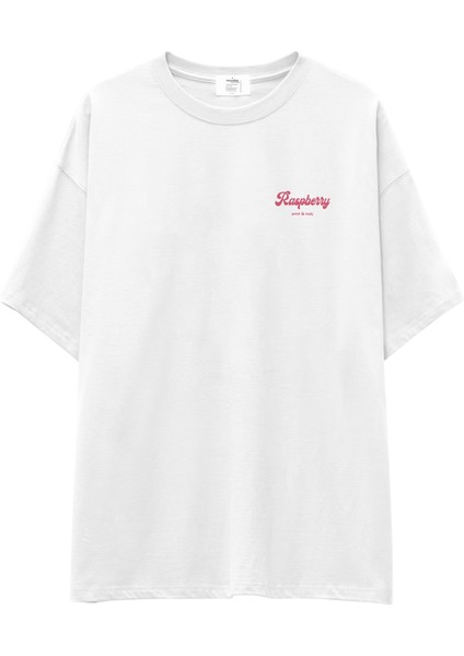 Raspberry Oversize Tişört - Beyaz fiyatları