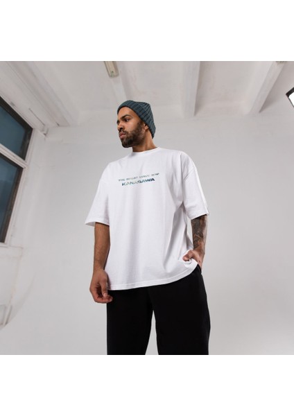 The Great Wave Of Kanagawa Oversize Tişört - Beyaz fiyatları