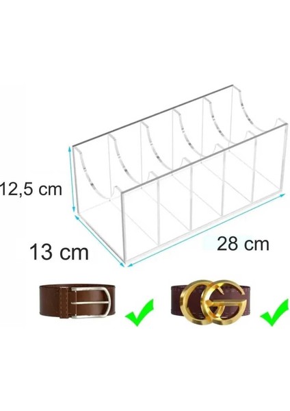 5 Bölmeli Premium Pleksi Kemer Organizer (Kemer Düzenleyici) indirimleri