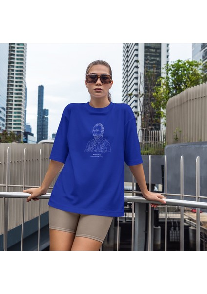 Vincent Van Gogh Autoportrait 1887 Oversize Tişört - Mavi fiyatları