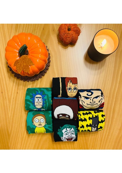 7'li Set ! Batman Simpsons Rick And Morty Harry Potter Unisex Çorap modelleri