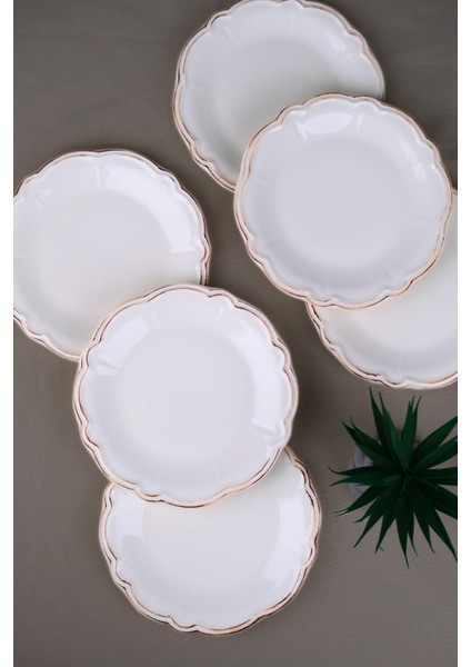 Porselen Antik Stoneware Pasta Tabağı 20,50CM 6 Kişilik 6 Parça fiyatları