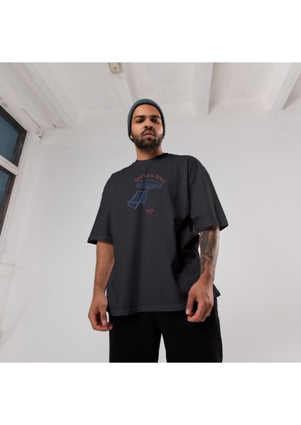 Sotto Il Sole Oversize Tişört - Siyah fiyatları