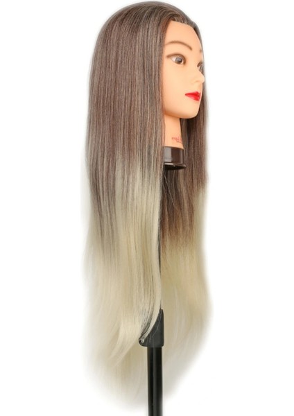 Kuaför Eğitim Mankeni - Yaki + Masa Aparatı - Kahverengi / Platin fiyatları