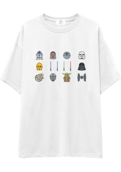 Star Wars Icons Oversize Tişört - Beyaz